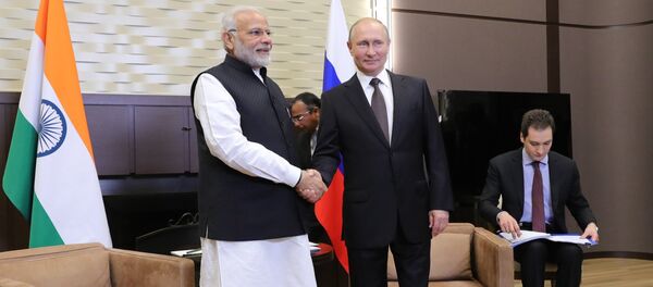 Primer ministro indio, Narendra Modi, y presidente de Rusia, Vladímir Putin - Sputnik Mundo
