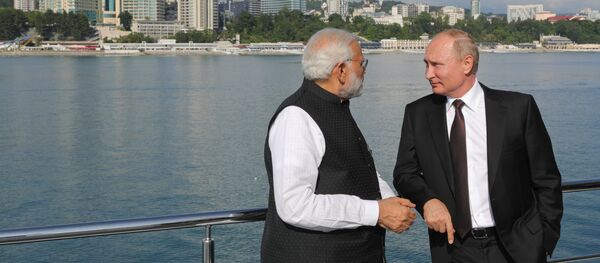 Primer ministro indio, Narendra Modi, y presidente de Rusia, Vladímir Putin - Sputnik Mundo