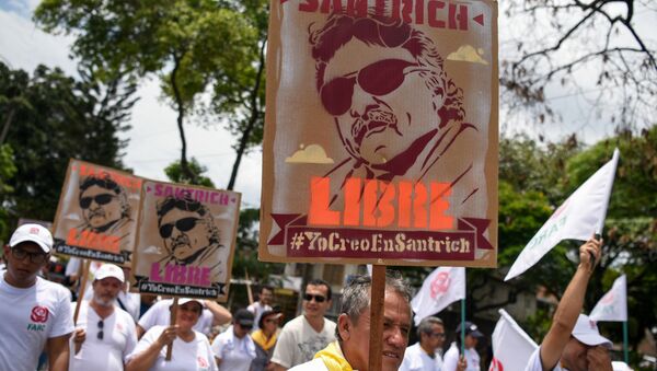 Partidarios del exguerrillero colombiano Jesús Santrich - Sputnik Mundo