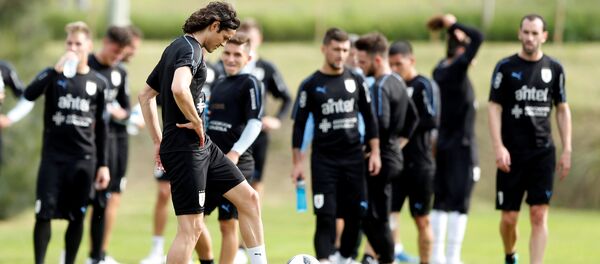 El equipo de fútbol de Uruguay se prepara para el Mundial - Sputnik Mundo