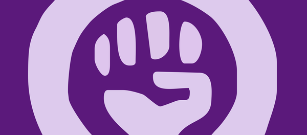 Puño cerrado con el símbolo femenino - Uno de los logos del Movimiento alemán de mujeres, de 1970. - Sputnik Mundo