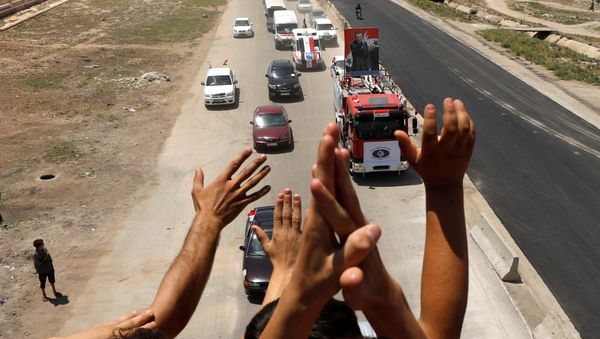 La carretera Homs-Hama en Siria La carretera Homs-Hama en Siria - Sputnik Mundo