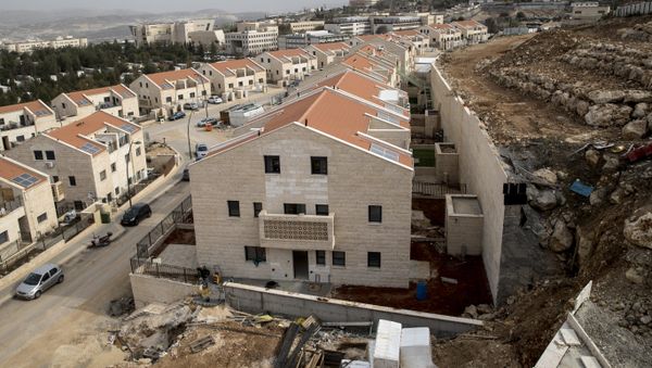 La construcción de un asentamiento israelí en Cisjordania La construcción de un asentamiento israelí en Cisjordania - Sputnik Mundo