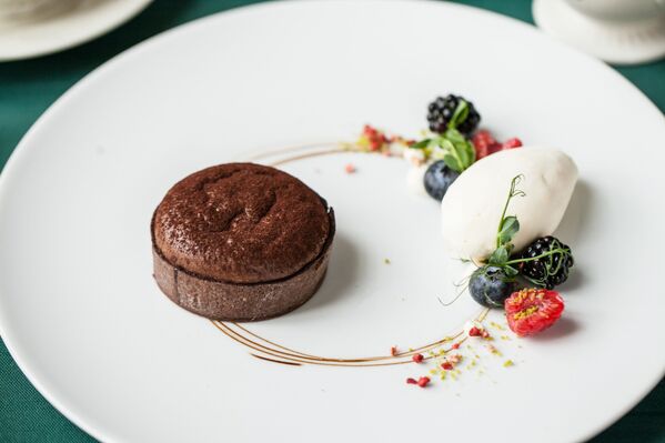 Un postre en la cafetería Pushkin - Sputnik Mundo