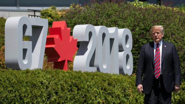 El presidente de EEUU, Donald Trump en la cumbre del G7 El presidente de EEUU, Donald Trump en la cumbre del G7 - Sputnik Mundo