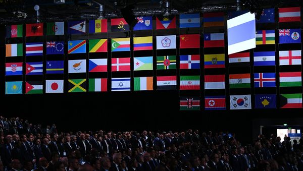 La inauguración de la reunión del 68 Congreso de la FIFA en Moscú La inauguración de la reunión del 68 Congreso de la FIFA en Moscú - Sputnik Mundo