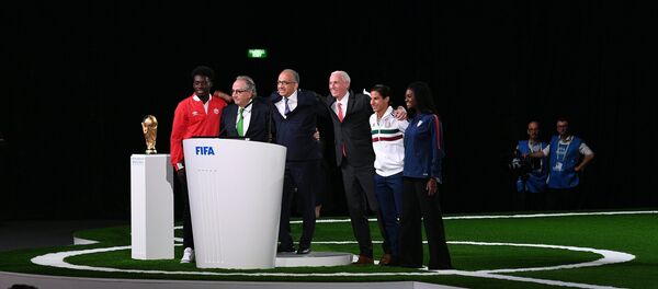 Los representantes de EEUU, México y Canadá durante la 68 cumbre de la FIFA - Sputnik Mundo