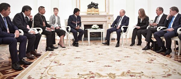 Presidente de Bolivia, Evo Morales y presidente de Rusia, Vladímir Putin - Sputnik Mundo