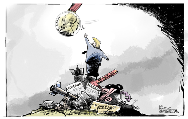 Trump, camino a recibir el Premio Nobel de la Paz más 'merecido' de la historia Trump, camino a recibir el Premio Nobel de la Paz más 'merecido' de la historia - Sputnik Mundo