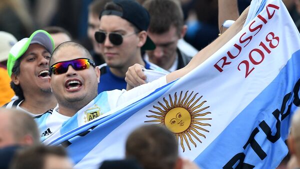Un hincha argentino durante FIFA Fan Fest 2018 - Sputnik Mundo