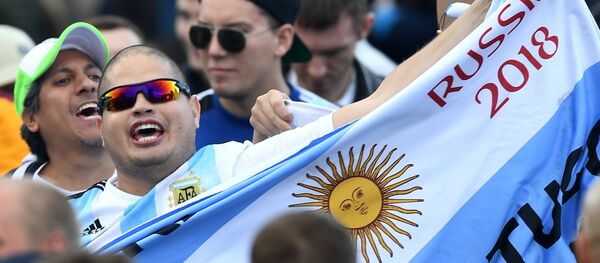 Un hincha argentino durante FIFA Fan Fest 2018 - Sputnik Mundo