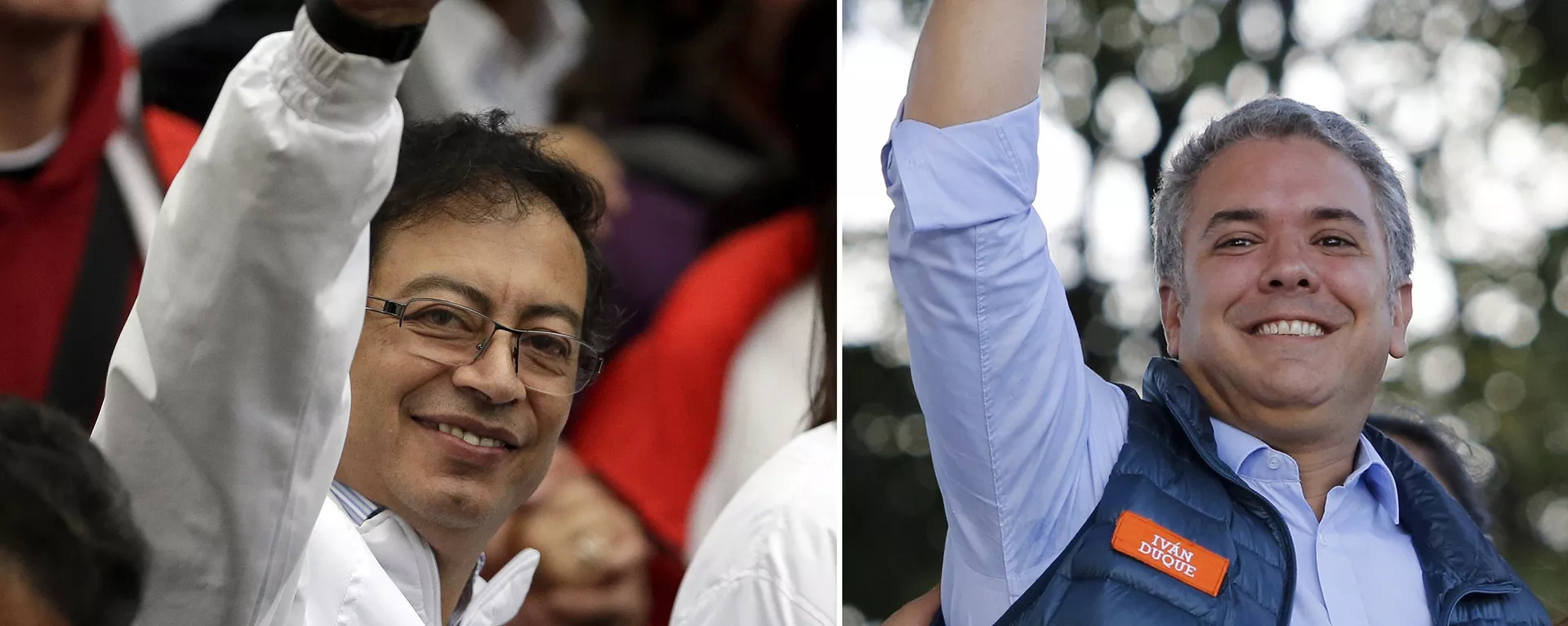 Gustavo Petro (izda.) y Iván Duque (dcha.), candidatos a la presidencia de Colombia para el período 2018-2022 Gustavo Petro (izda.) y Iván Duque (dcha.), candidatos a la presidencia de Colombia para el período 2018-2022 - Sputnik Mundo, 1920, 08.01.2022