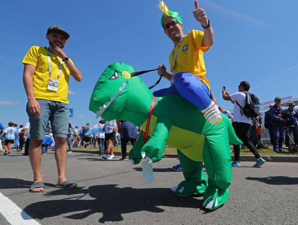 Dinosaurios, llamas y Superman: así se visten los fans durante el Mundial de fútbol - Sputnik Mundo