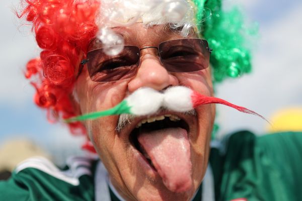 Dinosaurios, llamas y Superman: así se visten los fans durante el Mundial de fútbol - Sputnik Mundo