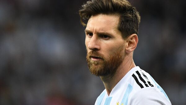 Lionel Messi, delantero argentino, durante el partido entre Argentina y Croacia - Sputnik Mundo