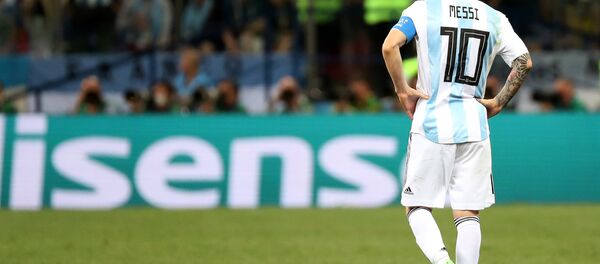 Lionel Messi, delantero argentino, durante el partido entre Argentina y Croacia - Sputnik Mundo