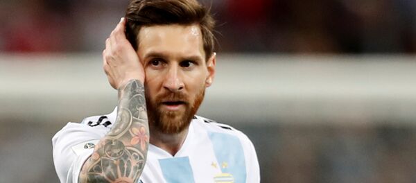Lionel Messi, delantero argentino, durante el partido entre Argentina y Croacia - Sputnik Mundo