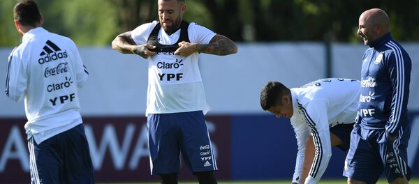 Un entrenamiento del equipo argentino en Bronnitsi Un entrenamiento del equipo argentino en Bronnitsi - Sputnik Mundo