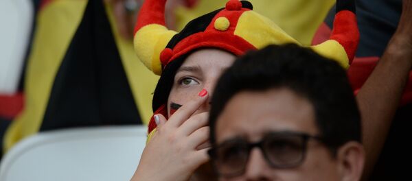 Hinchas alemanes en el partido contra Corea del Sur en Rusia 2018 Hinchas alemanes en el partido contra Corea del Sur en Rusia 2018 - Sputnik Mundo