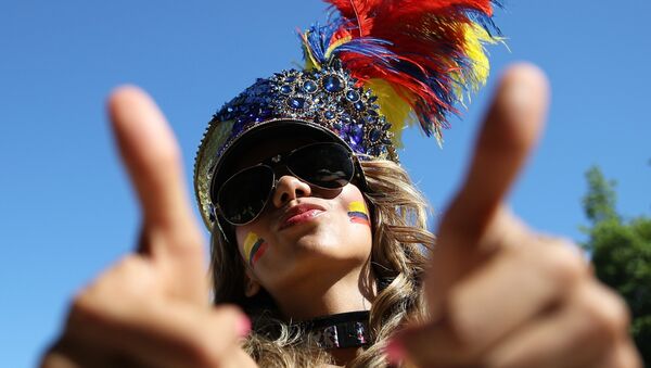 Una hincha de la selección de Colombia - Sputnik Mundo