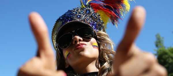 Una hincha de la selección de Colombia - Sputnik Mundo