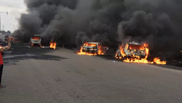 Lugar de la explosión en Lagos, Nigeria