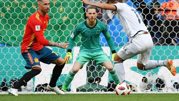 El partido entre Rusia y España - Sputnik Mundo