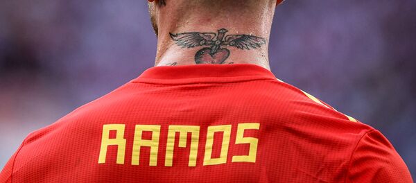 Sergio Ramos en el partido de los octavos del final entre las selecciones nacionales de España y Rusia - Sputnik Mundo
