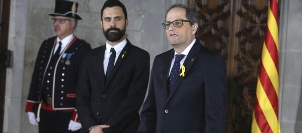 El Presidente del Parlamento catalán, Roger Torrent y El presidente de la Generalitat (Ejecutivo catalán), Quim Torra El Presidente del Parlamento catalán, Roger Torrent y El presidente de la Generalitat (Ejecutivo catalán), Quim Torra - Sputnik Mundo