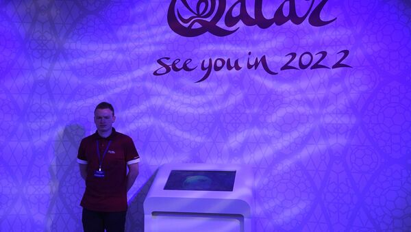 Un pabellón de Catar en Moscú durante el Mundial 2018 (imagen referencial) Un pabellón de Catar en Moscú durante el Mundial 2018 (imagen referencial) - Sputnik Mundo