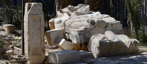 Escultura destruida en Palmira - Sputnik Mundo