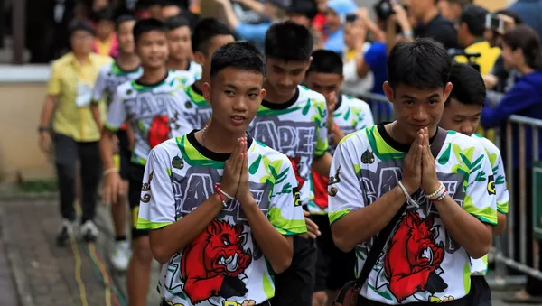 Los niños rescatados de una cueva en Tailandia
