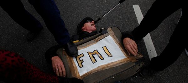 Una protesta contra el FMI en Argentina, el 9 de julio de 2018. Una protesta contra el FMI en Argentina, el 9 de julio de 2018. - Sputnik Mundo