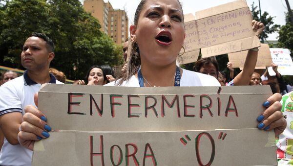 Manifestación de trabajadores de salud en Venezuela - Sputnik Mundo