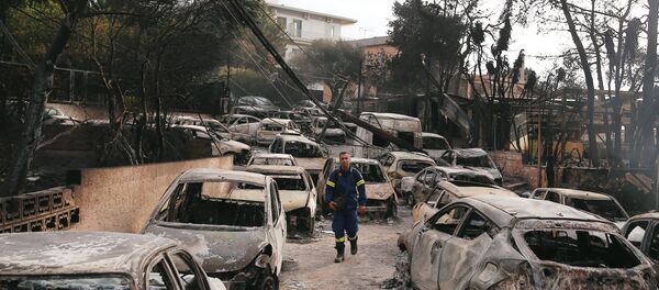 Consecuencias de incendios en Grecia - Sputnik Mundo
