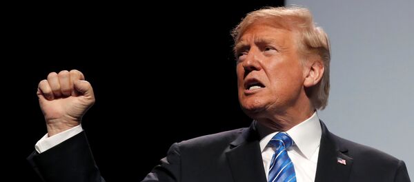 El presidente de EEUU, Donald Trump, durante un discurso en Kansas ante veteranos de guerra - Sputnik Mundo