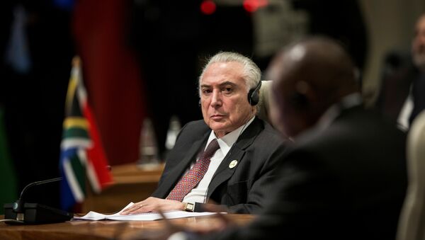 El presidente de Brasil, Michel Temer, en la cumbre de los BRICS - Sputnik Mundo