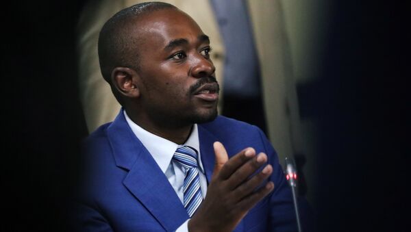 Ellíder del partido opositor Movimiento para el Cambio Democrático de Zimbabue, Nelson Chamisa - Sputnik Mundo