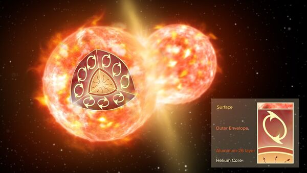 Imagen artística de una colisión de dos estrellas - Sputnik Mundo
