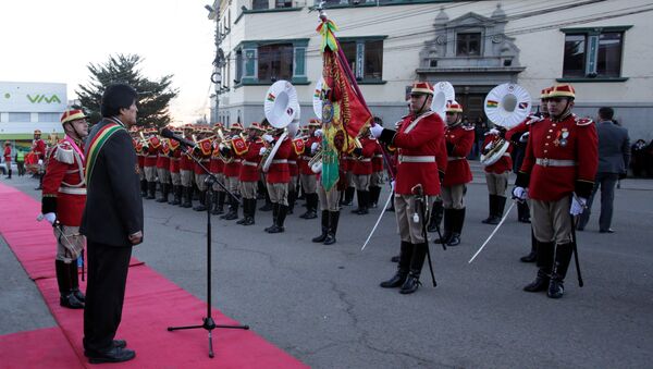 Evo Morales, presidente de Bolivia, da un mensaje durante las celebraciones de la independencia de Bolivia - Sputnik Mundo