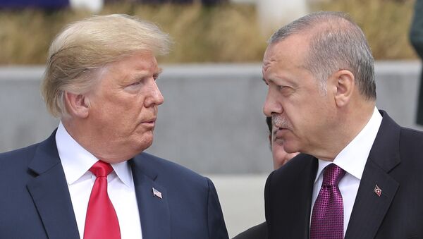 Donald Trump, presindente de EEUU, y Recep Tayyip Erdogan, presidente de Turquía - Sputnik Mundo