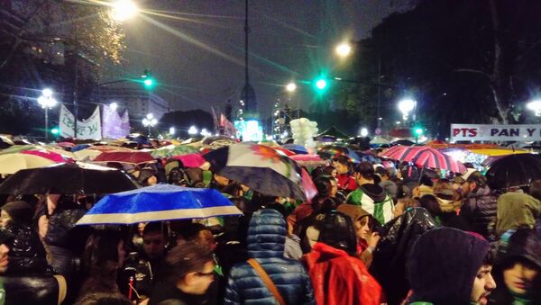 Una manifestación en contra del aborto en Argentina - Sputnik Mundo