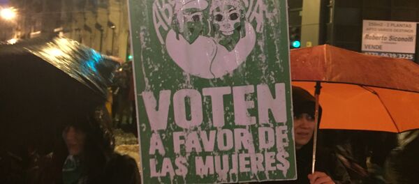 Carteles a favor de la despenalización del aborto en Argentina - Sputnik Mundo