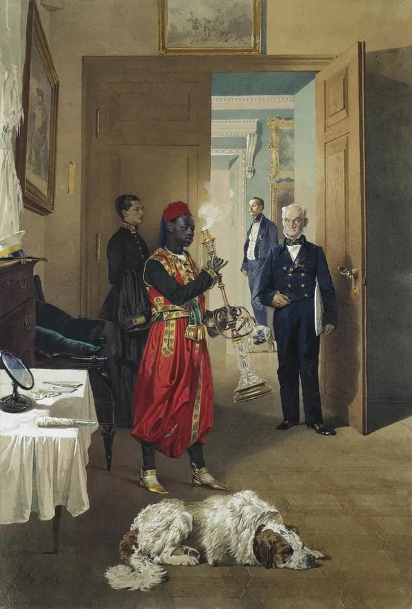 Una pintura de Mihály Zichy con un arap de la Corte Imperial rusa Una pintura de Mihály Zichy con un arap de la Corte Imperial rusa - Sputnik Mundo