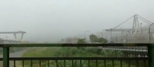 El momento exacto del derrumbe de un puente en Italia - Sputnik Mundo