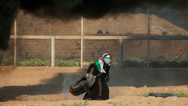 Protestas en Gaza - Sputnik Mundo