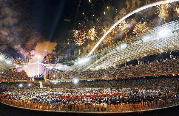 La ceremonia de inauguración de los Juegos Olímpicos de 2004 en Atenas La ceremonia de inauguración de los Juegos Olímpicos de 2004 en Atenas - Sputnik Mundo