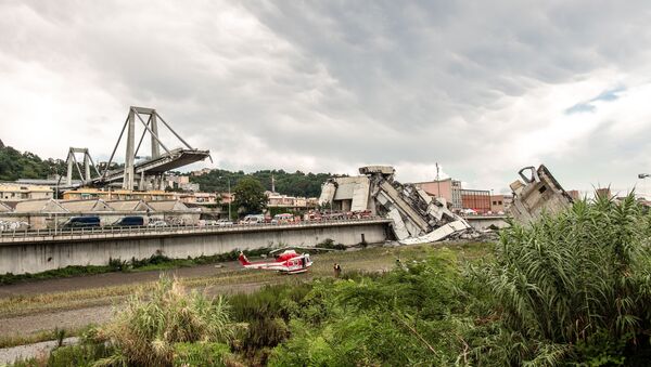 El colapso de un puente en Génova - Sputnik Mundo