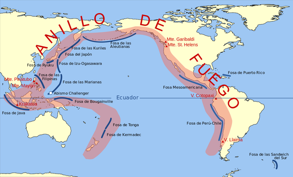 Mapa del Cinturón o Anillo de Fuego del Pacífico - Sputnik Mundo