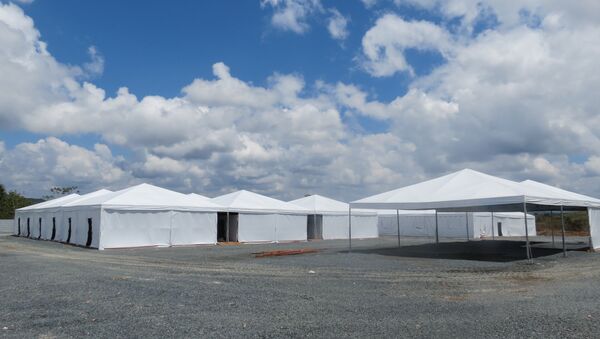 Un alojamiento provisional para venezolanos en la frontera de Brasil - Sputnik Mundo